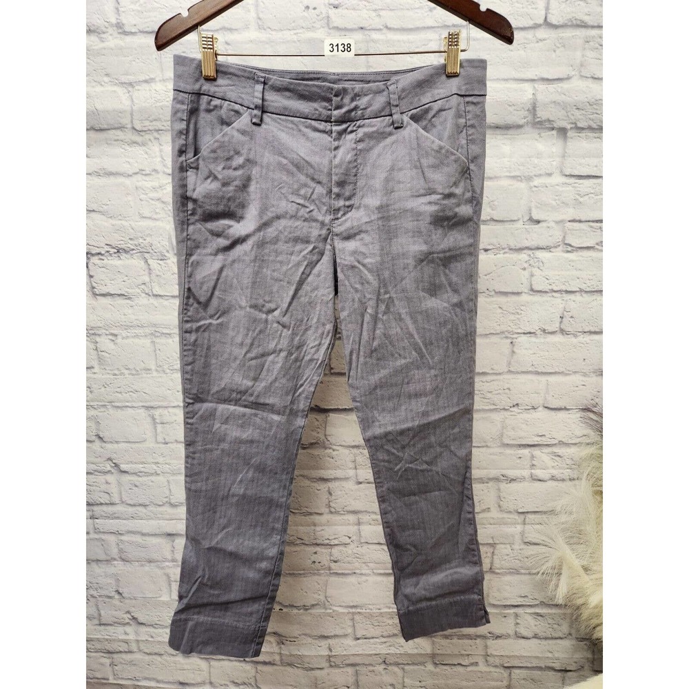 Level 99 Slim Leg Denim Ankle Cut Trousers - Gray Stretch Waist - Size 28 - EUC